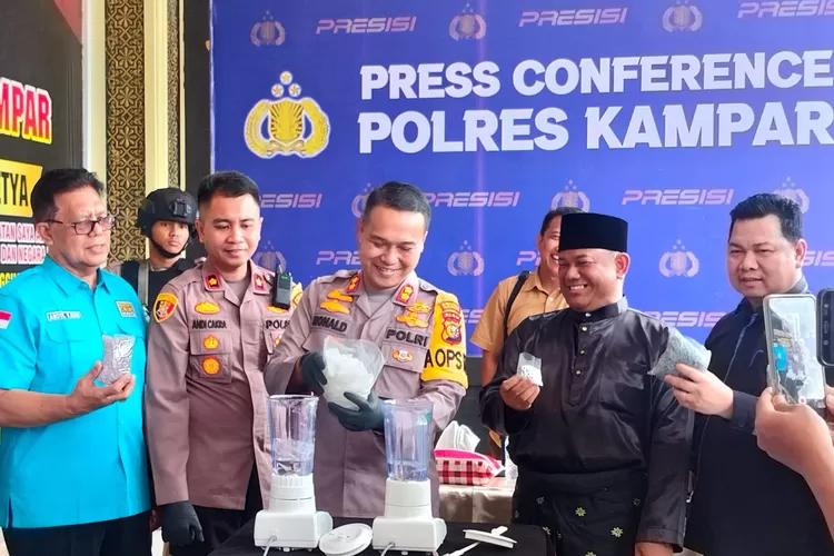 Polres Kampar Musnahkan Barang Bukti Narkoba dan Ekstasi Sebanyak 804,81 Gram dan 2652 Butir